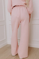 Delicacy Braided Texture Ruffle Hem Top Drawstring Loose Pants Set Two Piece Pants Sets 0d367ed6994b1ef5