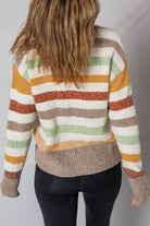 Multicolour Colorblock Drop Shoulder Crew Neck Sweater Sweaters 0df453fe748aaa69