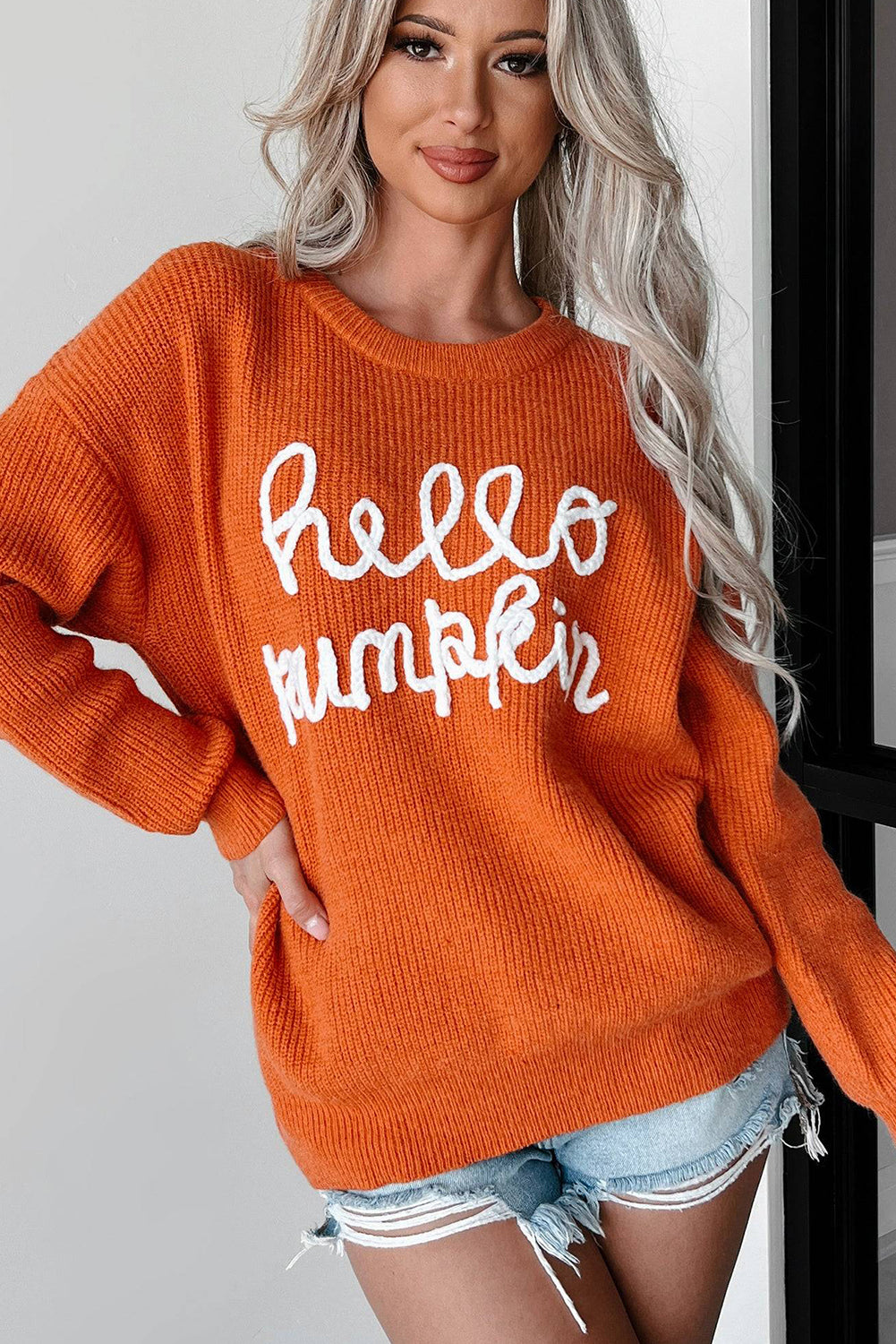 Flamingo Hello Pumpkin Graphic Sweater Sweaters 0e1937a5339e8c95