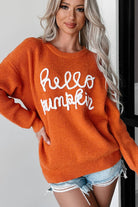 Flamingo Hello Pumpkin Graphic Sweater Sweaters 0e1937a5339e8c95