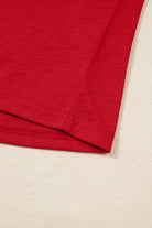 Racing Red Casual Button V Neck Long Sleeve Top Long Sleeve Tops 0e6d9be5ac812dca