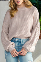 Parchment Chunky Knit Sleeve Drop Shoulder Sweater Sweaters 0e76d6ff75599020