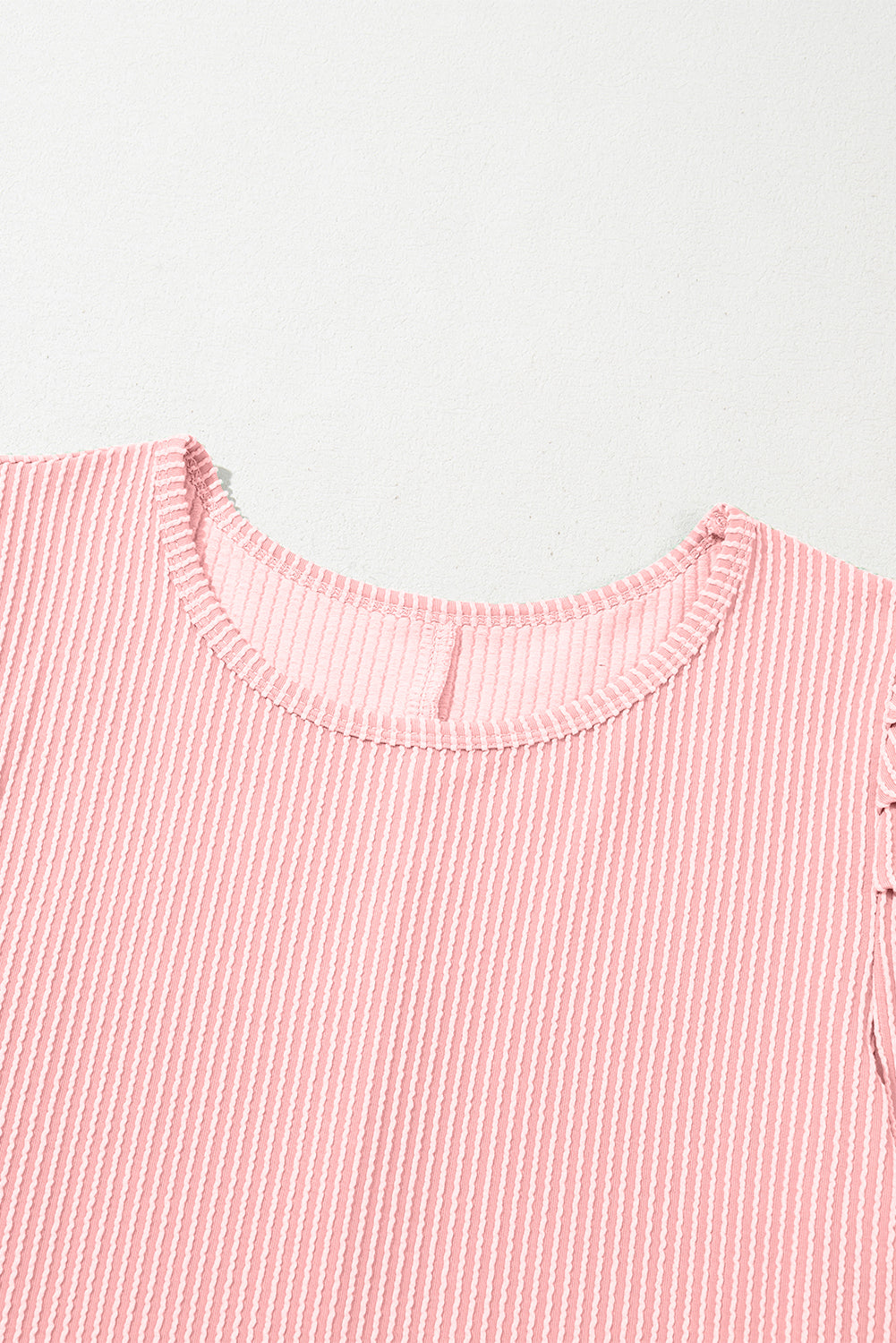 Blossom Corded Crew Neck Puff Sleeve Mini Dress Short Dresses 0e7c1e8188339770