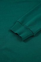 Sea Green Solid Color Pullover Top Varsity Stripe Detail Loose Drawstring Pants Set Two Piece Pants Sets 0eaffeb61a2fdf83