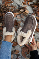 Carbon Grey Suede Stitching Patchwork Plush Lined Anklet Boots Boots 0efc8225023ec841