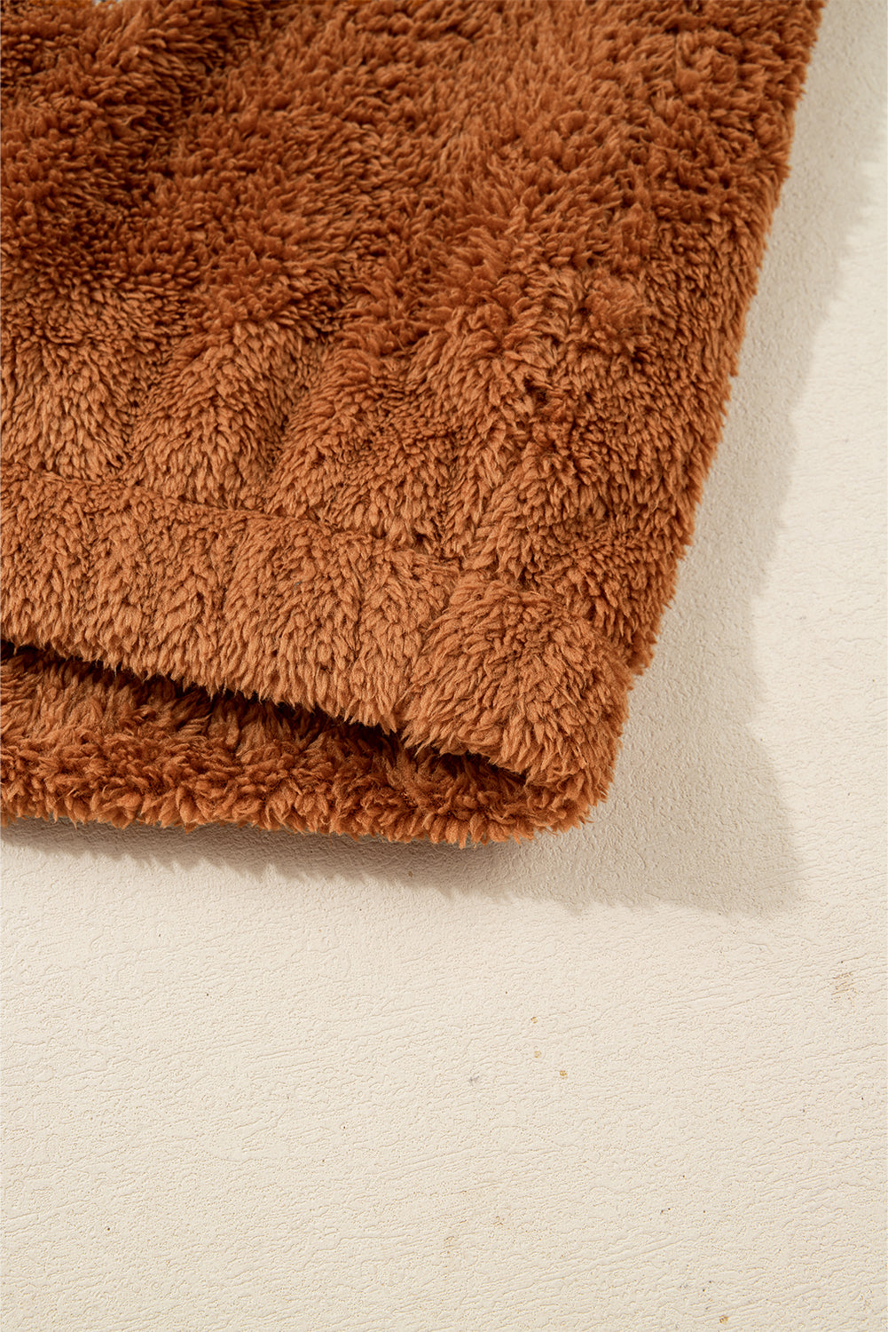 Chestnut Plush Patchwork Zipper Stand Neck Vest Outerwear 0f4fc29ebb83b435