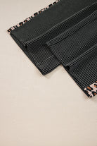 Carbon Grey Twisted Rib Leopard Patchwork Detail 2pcs Pants Set Two Piece Pants Sets 0f76e103d99cee97