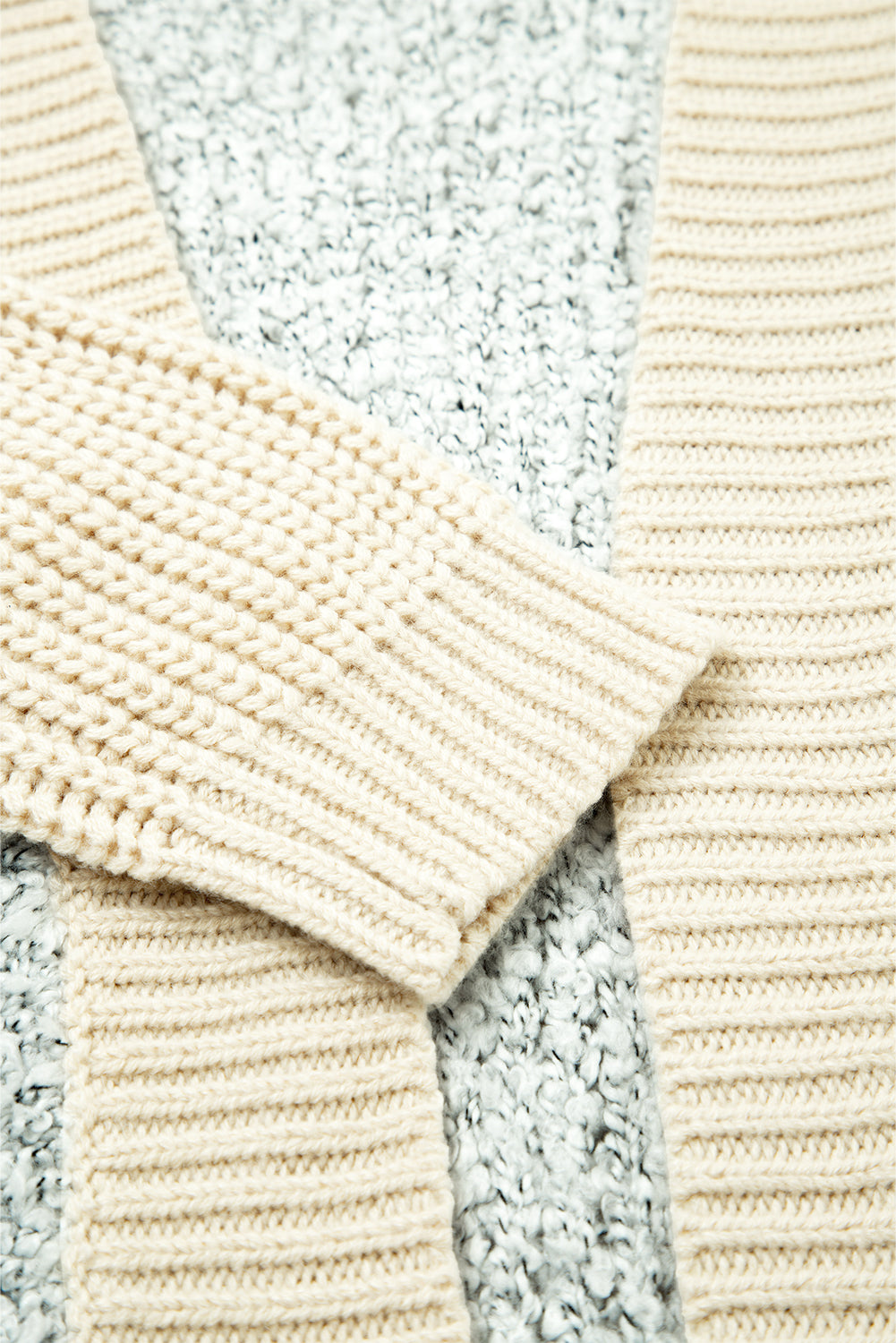 High-rise Patchwork Side Pockets Open Front Cardigan Cardigans 110c6c248348a01b