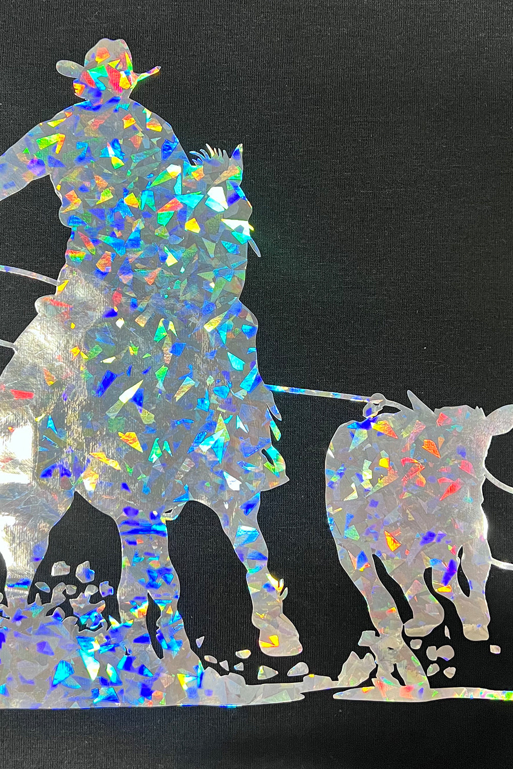 Black Western Cowboy Transfer Vinyl Process Graphic Crewneck Tee Graphic Tees 11d8c87f04821b9f