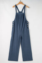 Jungle Green Plain Pocketed Loose Fit Corduroy Overalls Jumpsuits 128e65107b75c508