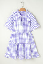 Lavendula Plaid Frill Tiered Mini Dress Short Dresses 14cd94b6d23afaf0