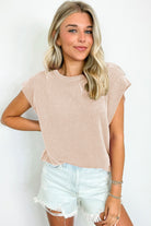 Carbon Grey Twisted Ribbed Textured Plain T Shirt T Shirts 14d0549ef40326be