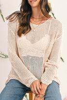 Black Crochet Hollow-out Knit Sweater Sweaters 152870dc8ae0fc70
