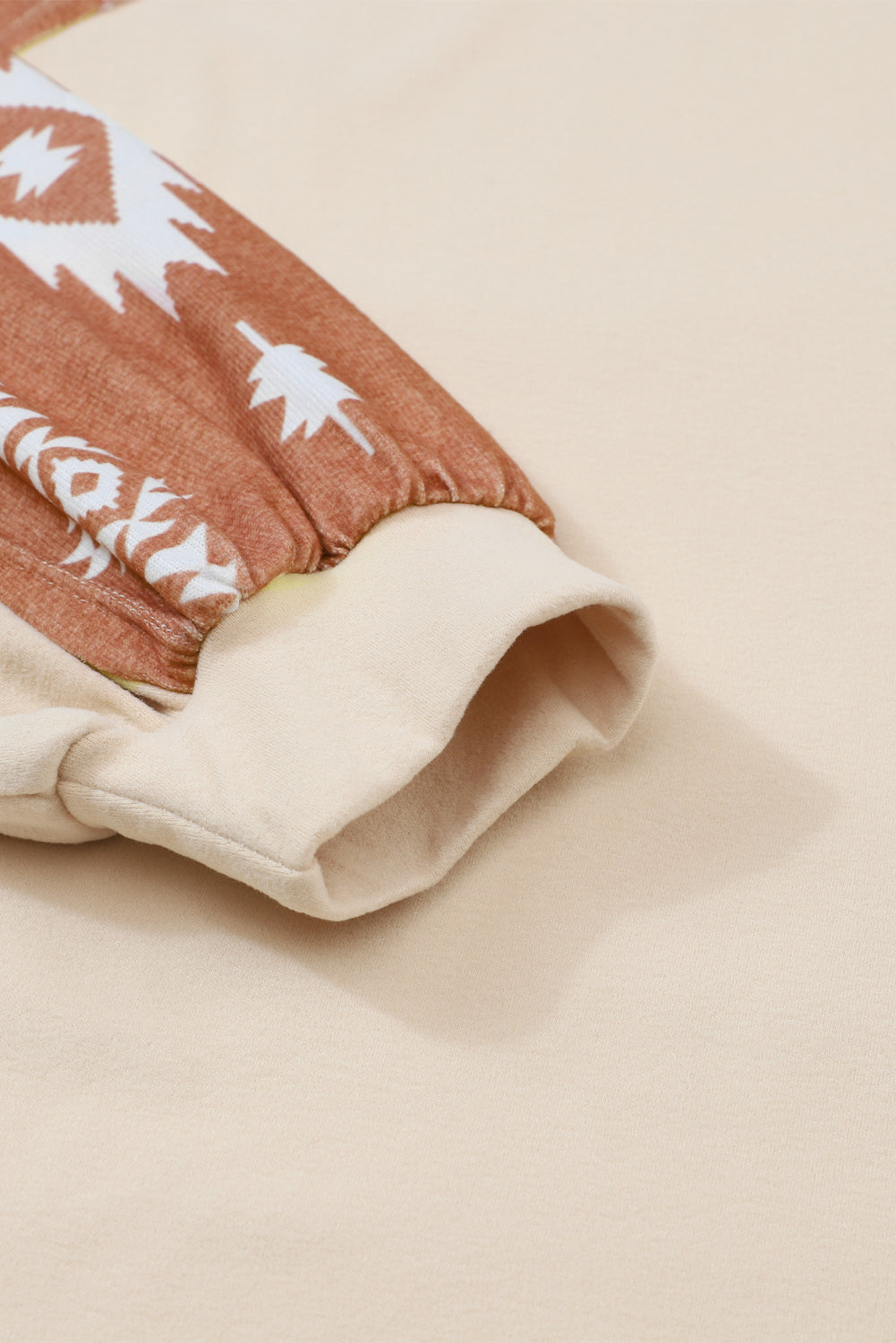 Apricot Casual Ethnic Print Patch Long Sleeve Top Long Sleeve Tops 1629883d020b08bb