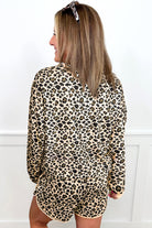 Brown Leopard Print Contrast Trim Two Piece Shorts Set Two Piece Shorts Sets 1673371412b86d91