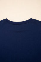 Sky Blue Varsity Stripe Detail Drop Shoulder Pullover Mini Skort Set Two Piece Shorts Sets 169cbf03d49694a4