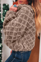 Chestnut Sherpa Rhombus Zip Up Side Pocket Hooded Jacket Jackets 16d9d9bec49ed94d