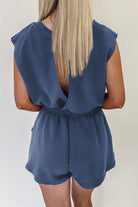 Ashleigh Blue Backless Drawstring Waist Romper Rompers 16db7fe25a8726c1