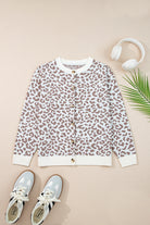 Khaki Leopard Drop Shoulder Knitted Cardigan Cardigans 174b6594cb58cc86