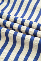 Blue Striped Collared Half Button Side Pockets Loose Fit Mini Dress Short Dresses 18f8167522c659ad