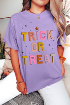 Wisteria TRICK OR TREAT Halloween Heat Transfer Printing Graphic T Shirt Graphic Tees 19018a34bd7665ae