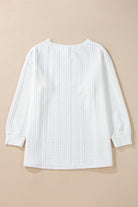 White Textured Loose Plus Size Long Sleeve Top Plus Size Tops 1a4d7ebfe4217665