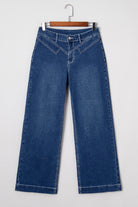 Sail Blue Stitched Waist Detail Cuffed Jeans Jeans 1a5bc36a1d05a876