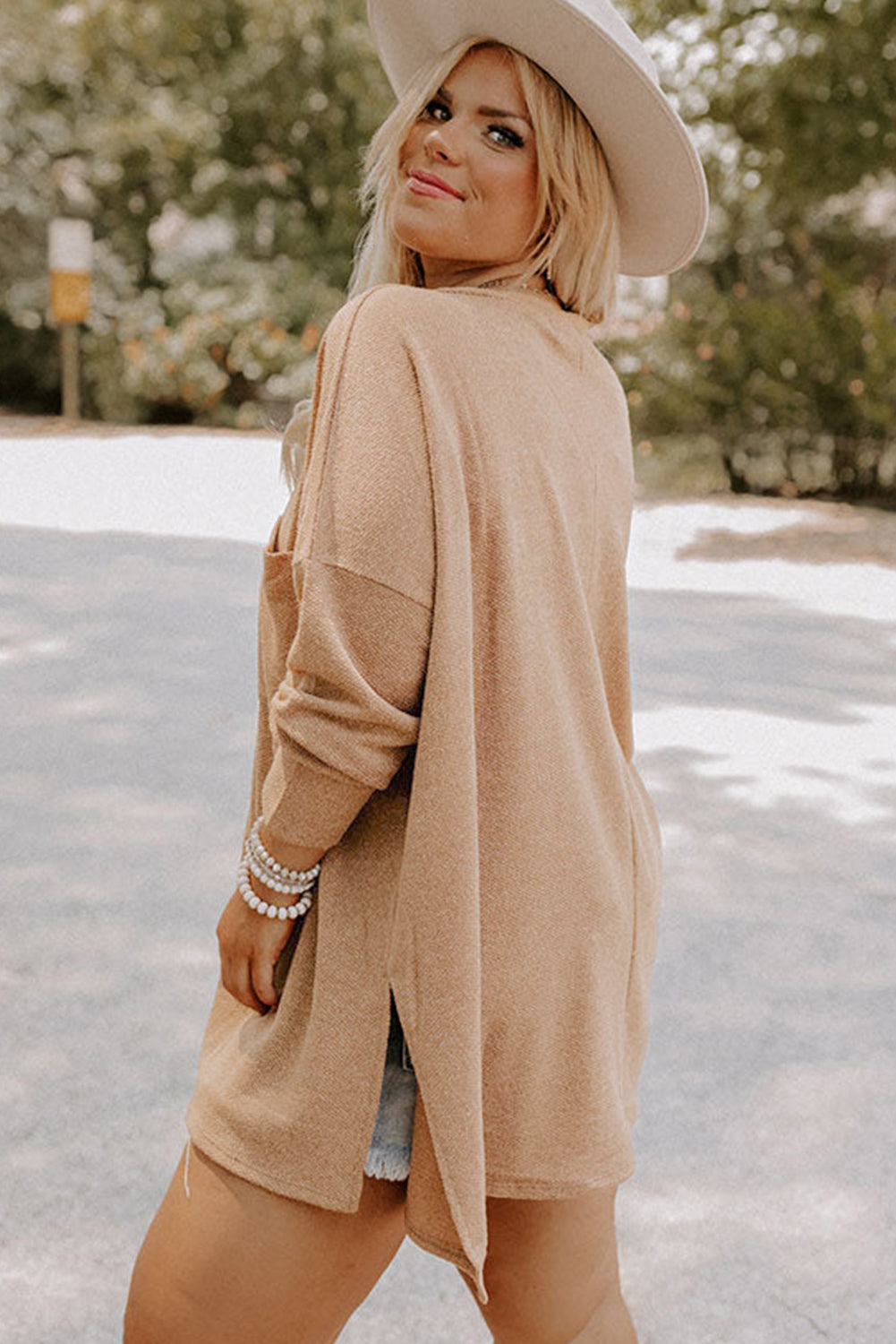 Parchment Plus Size Drop Shoulder Knit Tunic Top Plus Size Tops 1b25bdb399cb1e9b