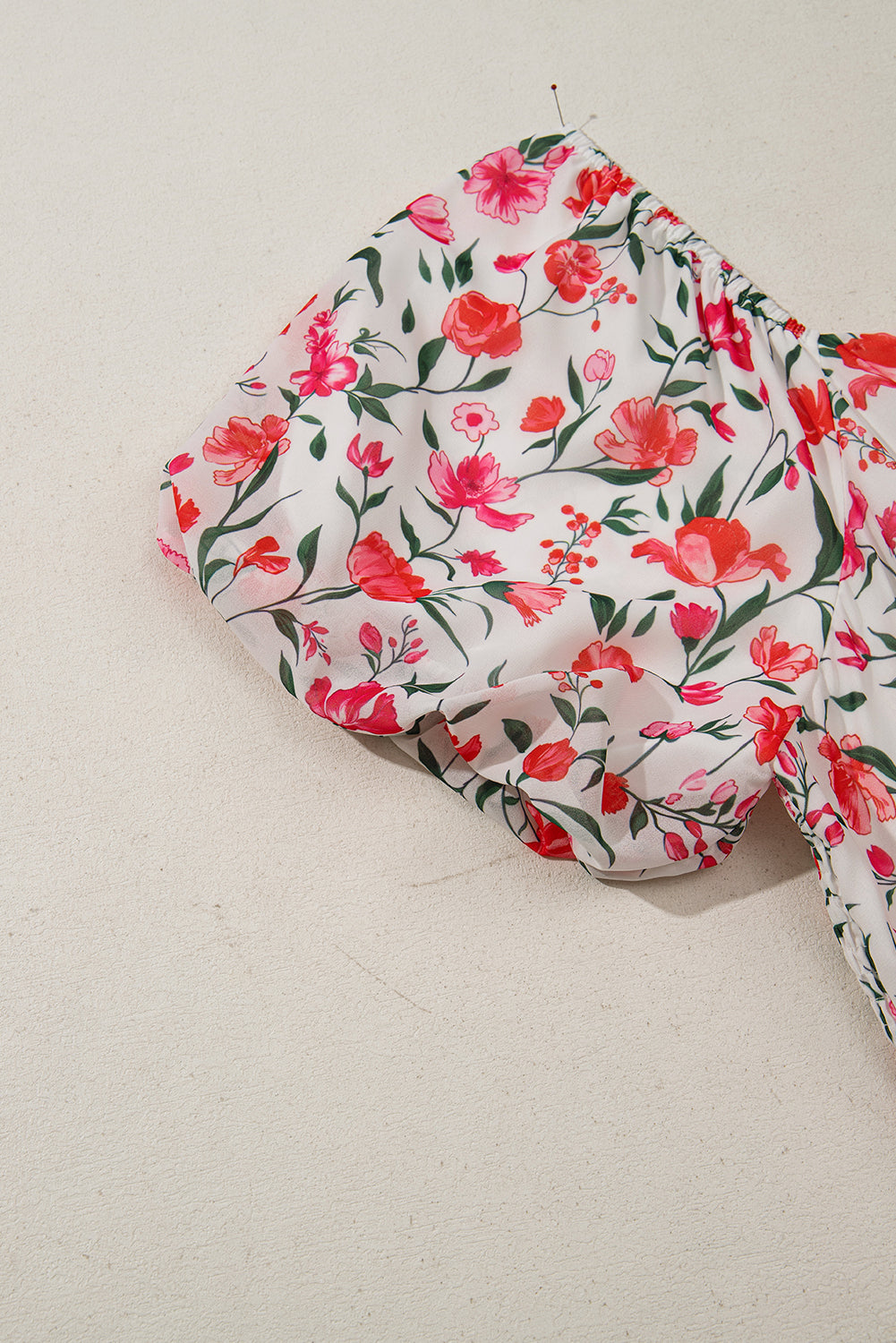 Pink Plus Size Floral Square Neck Puff Sleeve Ruffle Maxi Dress Plus Size Dresses 1b78bab25c0a3131