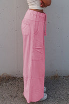 Bonbon Mineral Wash Exposed Seam Wide Leg Cargo Pants Pants 1b8e34b153505d9b