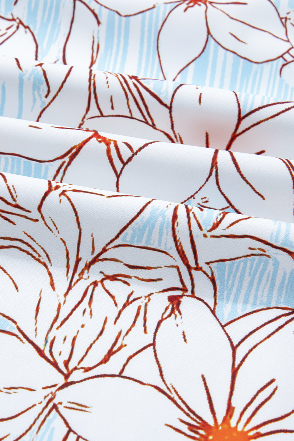 Brown Floral Print Tie Neck Long Sleeve Mini Dress Short Dresses 1cab67d1d9ea59d8