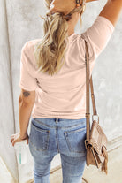 Pink Easter Rabbit Checkered Flower Graphic O Neck T Shirt Graphic Tees 1d8fcbdfffae95aa