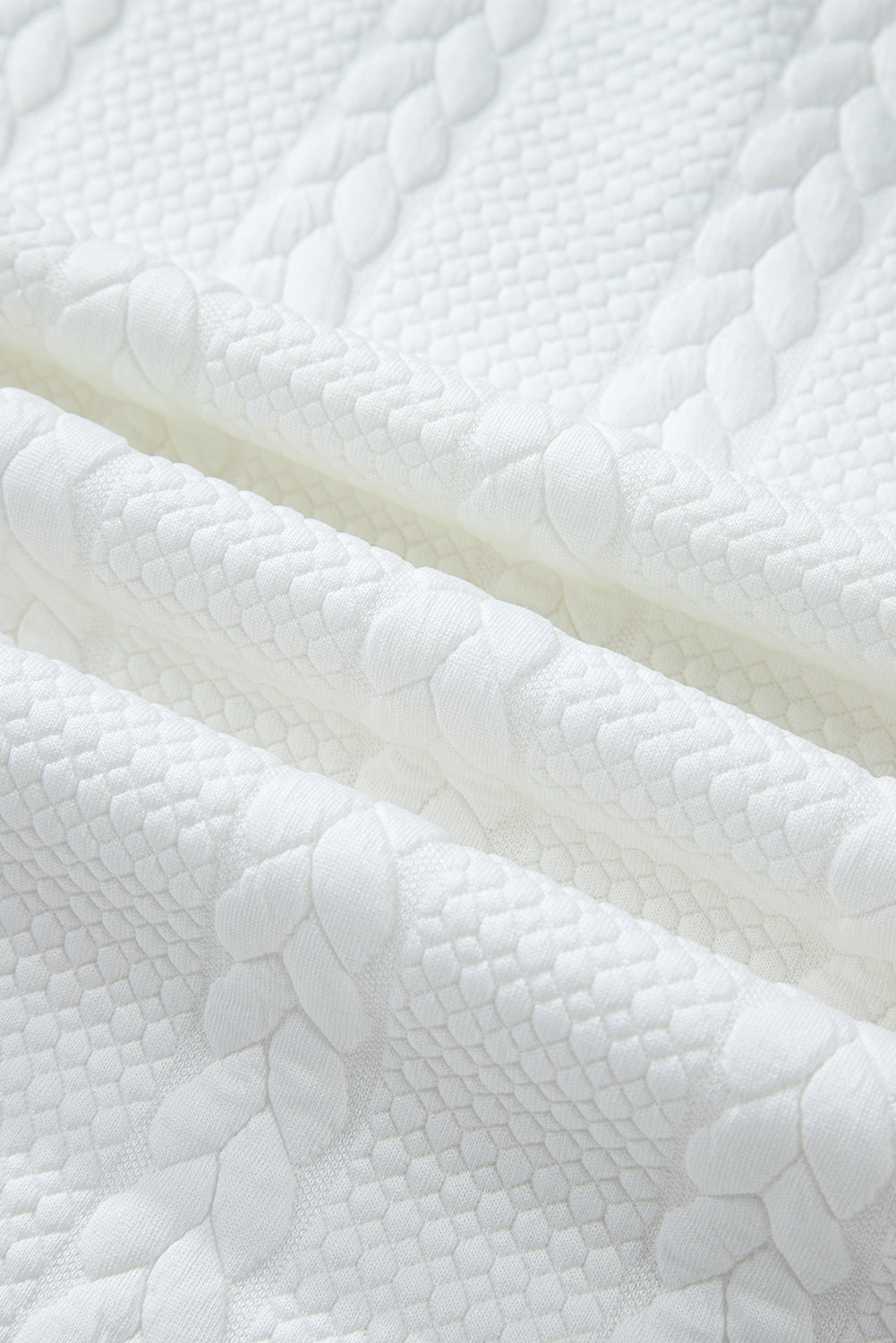 White Textured Loose Plus Size Long Sleeve Top Plus Size Tops 1dc1e8a0e14984e3