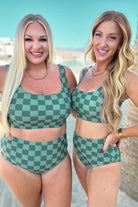 BeautybyShree Bali Checkered High Waisted Swim Bottoms