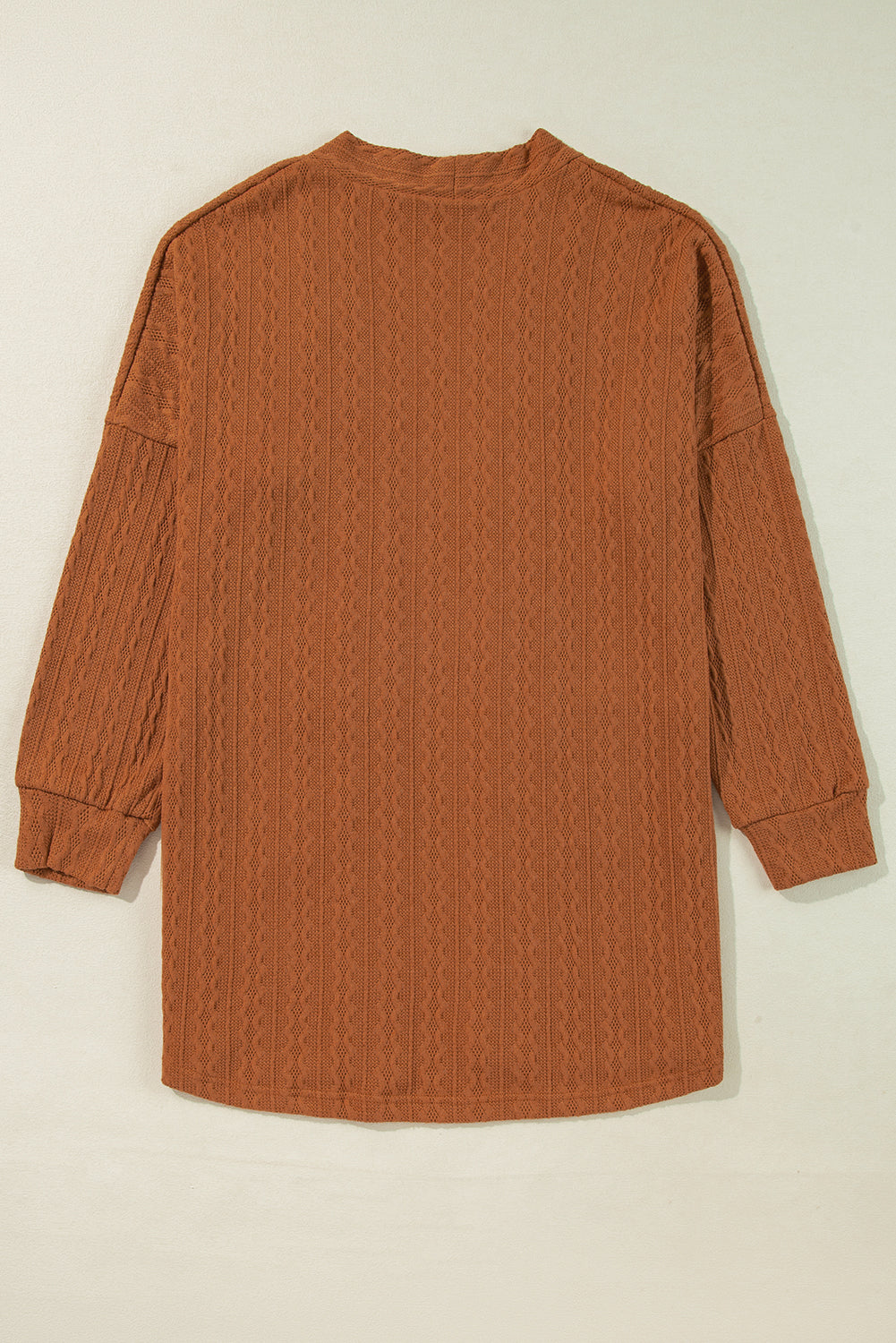 Chestnut Textured Knit Side Pockets Open Front Cardigan Cardigans 20f5a78caf871fbf