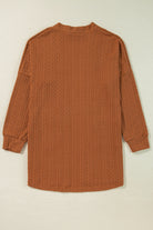 Chestnut Textured Knit Side Pockets Open Front Cardigan Cardigans 20f5a78caf871fbf