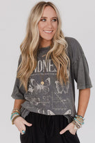 Dark Grey Kindness Butterflies Graphic Mineral Wash Loose Tee T Shirts 215d78f2a6d88719