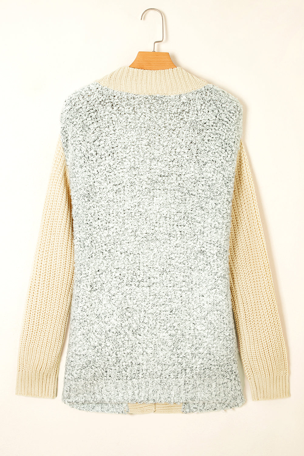 High-rise Patchwork Side Pockets Open Front Cardigan Cardigans 21c72d1143ab34c3