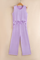 Orchid Petal Tank and Straight Loose Drawstring Pants Set Two Piece Pants Sets 21f3ccc5c45f50ff