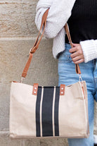 Black Large Striped Shoulder Bag Shoulder Bag 2356b3600956099f