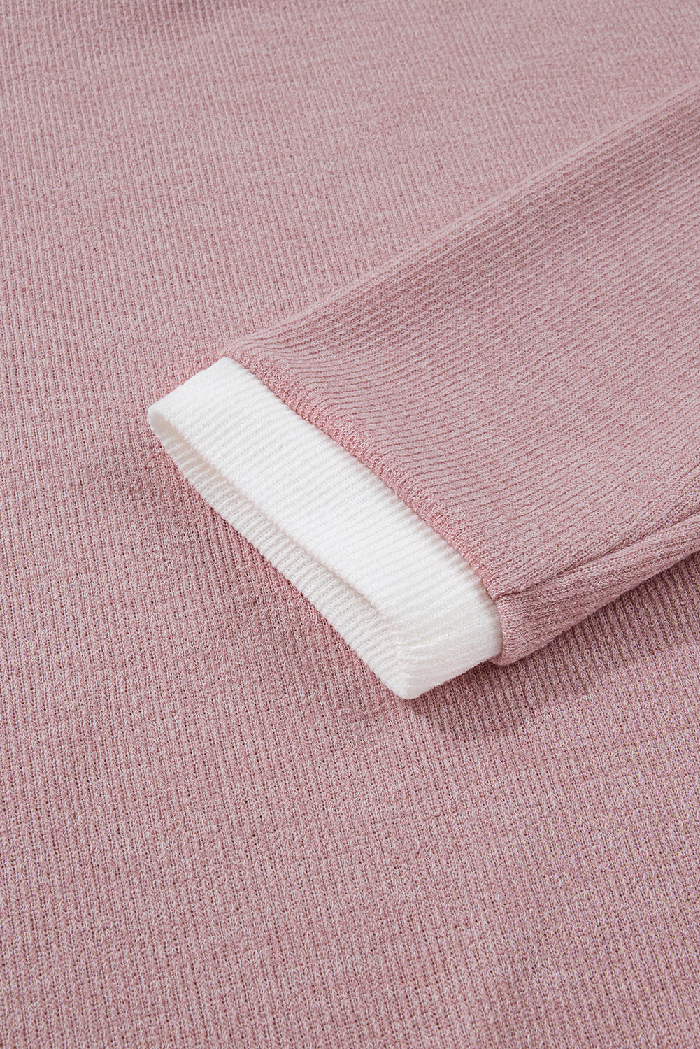 Light Pink Contrast Trim Knitted Drop Shoulder Plus Size Top Plus Size Tops 2379547cfa666761