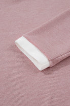 Light Pink Contrast Trim Knitted Drop Shoulder Plus Size Top Plus Size Tops 2379547cfa666761