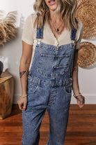 Sail Blue Straight Leg Pockets Denim Bib Overall Jumpsuits 23bd79dc30d8074a
