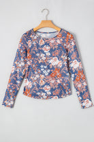 Orchid Petal Allover Floral Print Mesh Long Sleeve Top Long Sleeve Tops 247aa96468f4c6e5