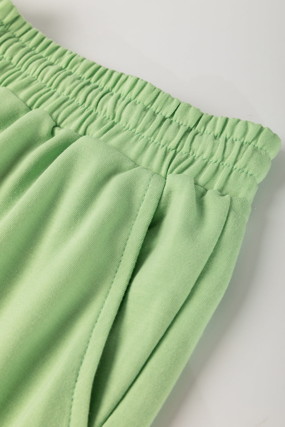 Meadow Mist Green Plus Size V Neck Drop Shoulder Tee Loose Shorts Set Plus Size Matching Sets 24d0c6088593879e