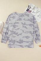 Multicolour Camouflage Print Round Neck Plus Size Sweatshirt Plus Size Tops 25bb119186dfc13e