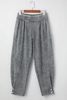 Medium Grey Mineral Wash Jogger Style High Waist Pants Pants 25c4b57a1caec3fc