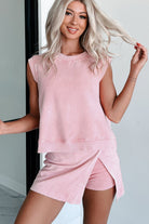 Myosotis Mineral Wash Sleeveless Top and Split Skort Set Two Piece Shorts Sets 26c2c987510fd35a