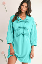 Moonlight Jade Bow Front Patchwork Bracelet Sleeve Mini Dress Short Dresses 26dd2dedb9e53bba