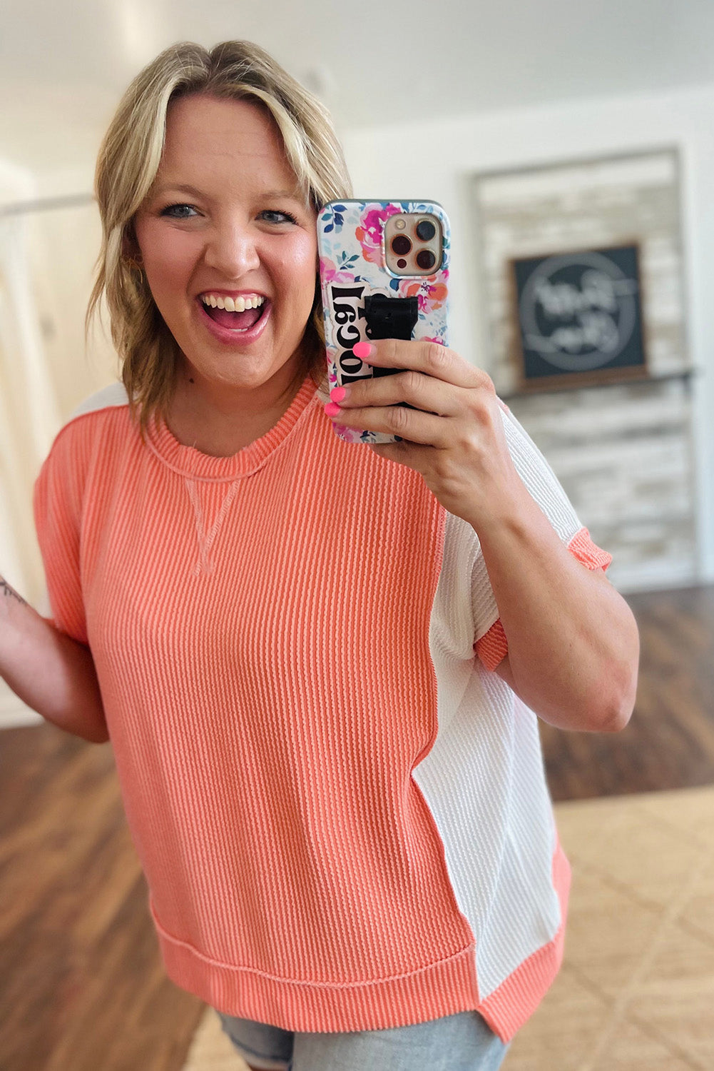 Carrot Twist Rib Colorblock Plus Size Top Plus Size Tops 26de6b5333a7277e